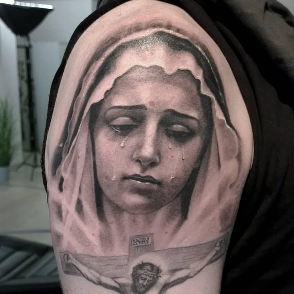 virgin mary tattoo