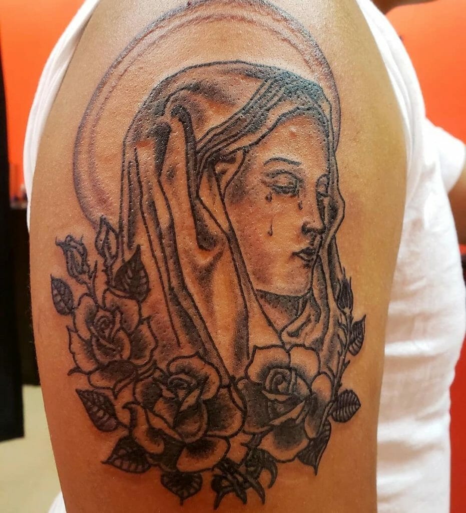 virgin mary tattoo