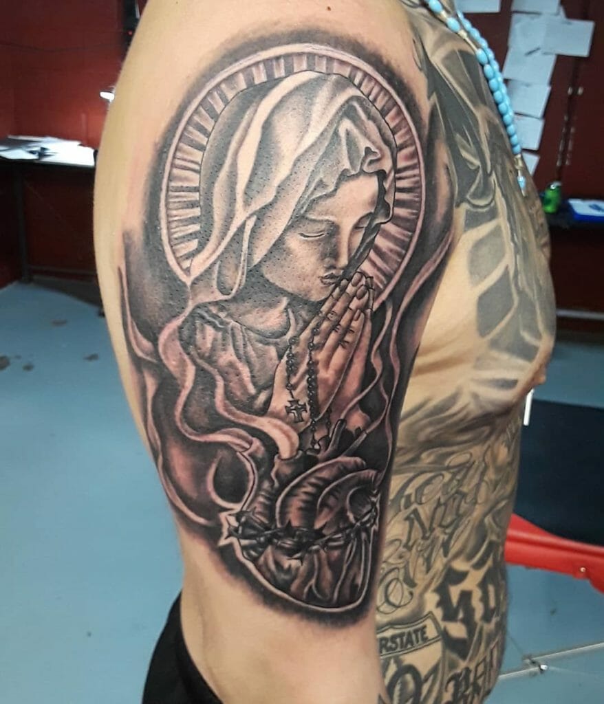 virgin mary tattoo