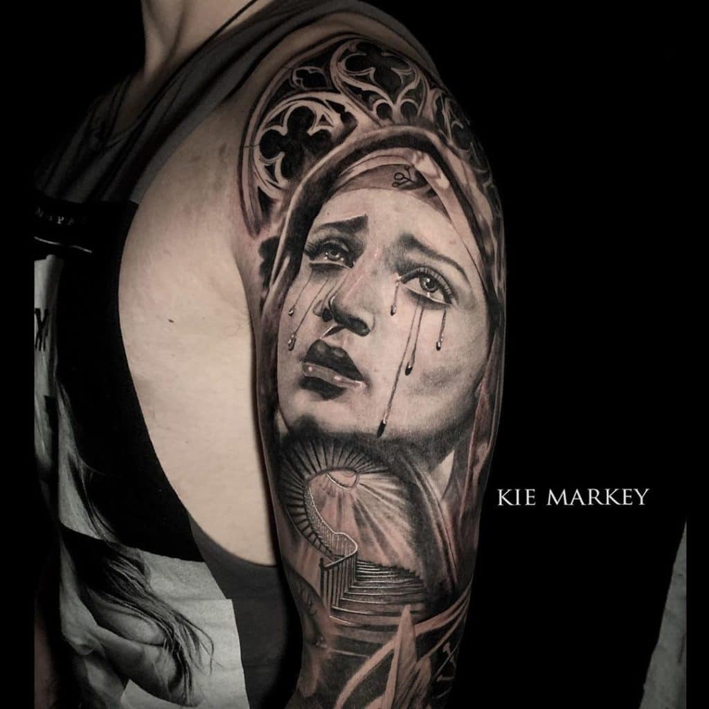 virgin mary tattoo