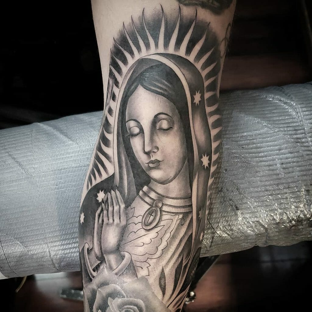 virgin mary tattoo