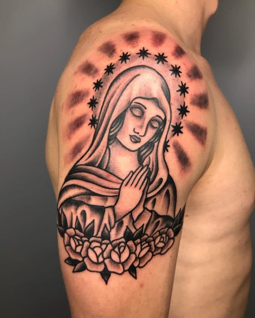 virgin mary tattoo