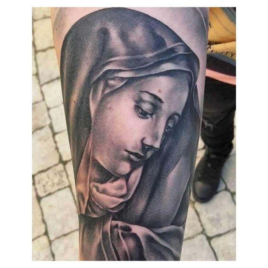 virgin mary tattoo