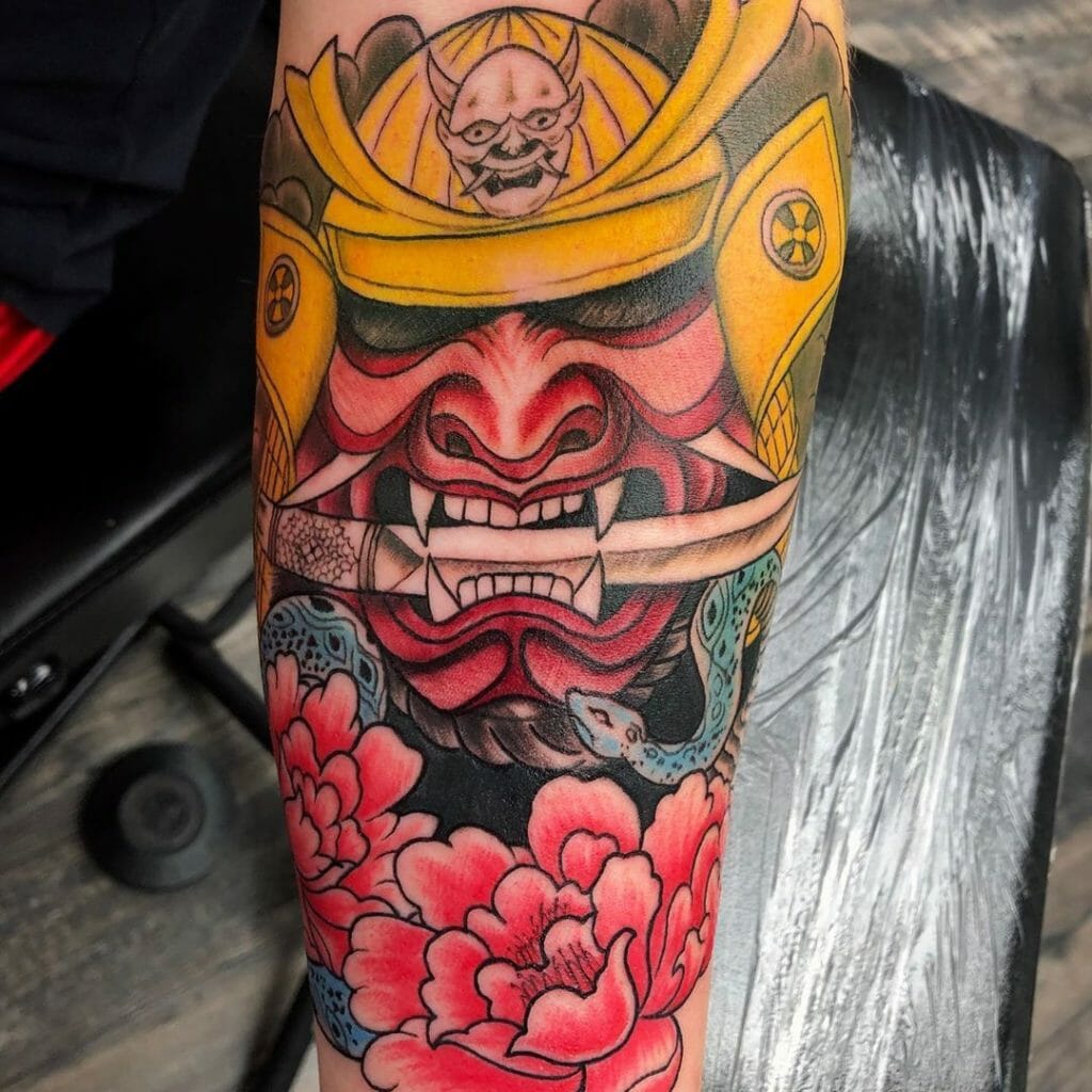 samurai mask tattoo