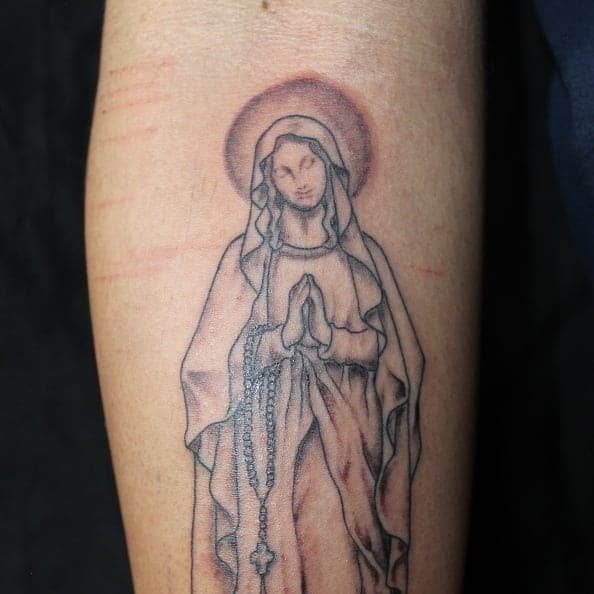 virgin mary tattoo