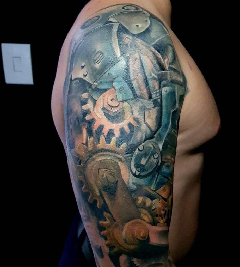 robot arm tattoo