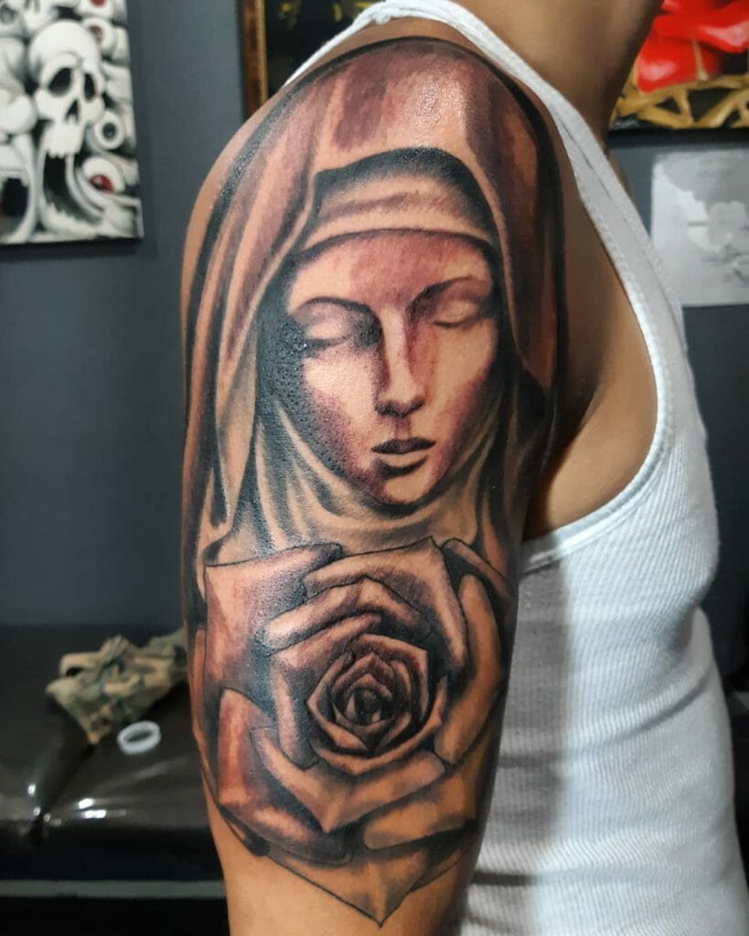 virgin mary tattoo