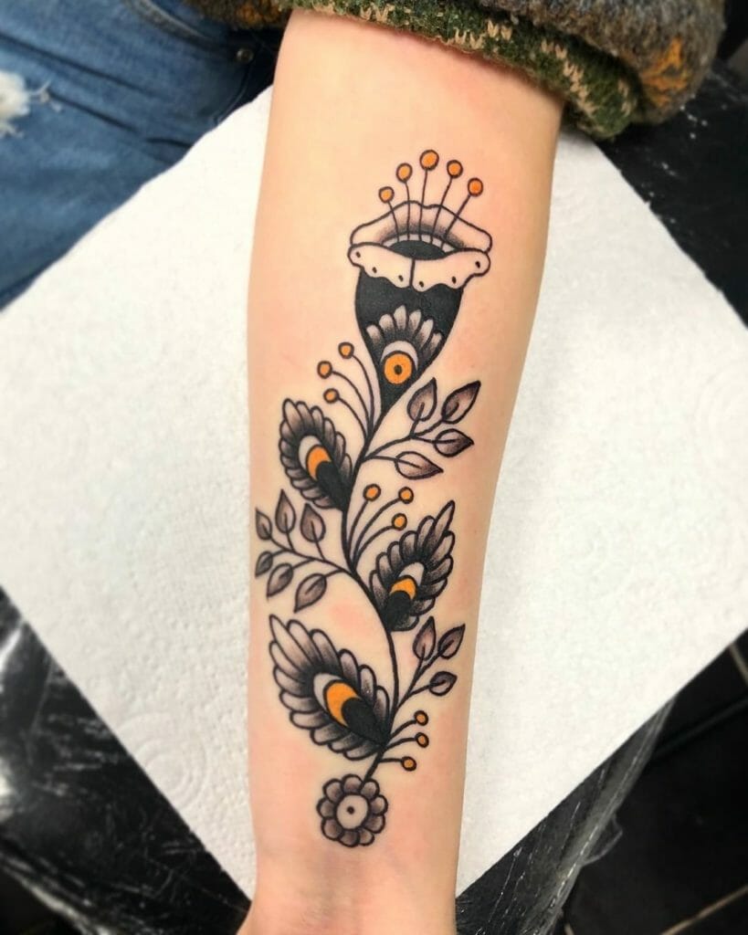 traditional flower tattoo