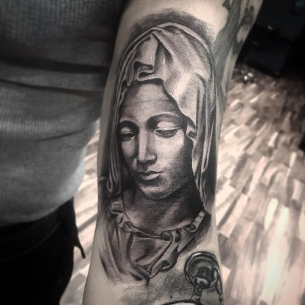 virgin mary tattoo