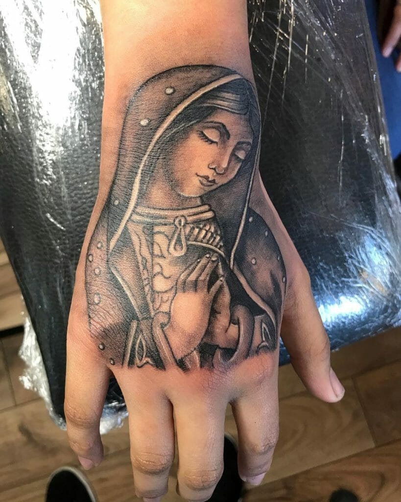 virgin mary tattoo