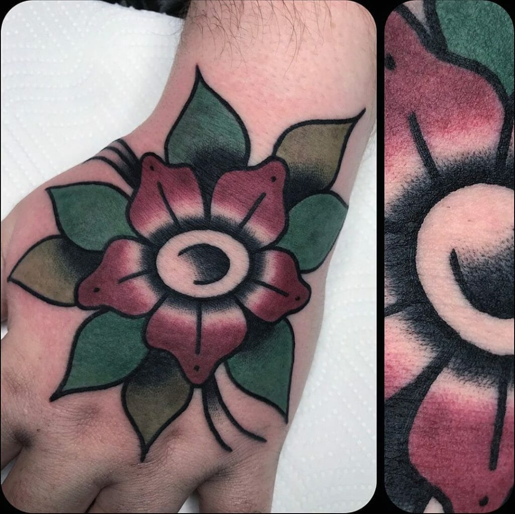 traditional flower tattoo