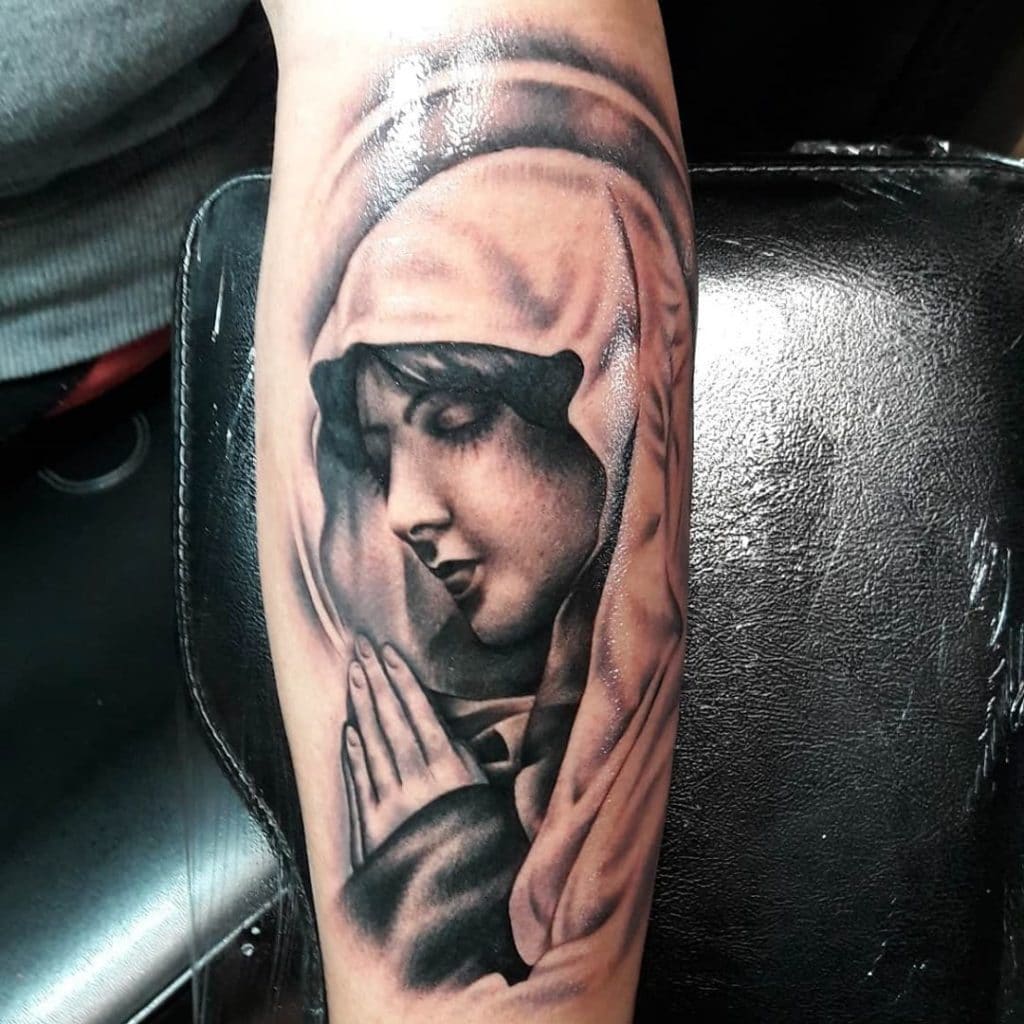 virgin mary tattoo