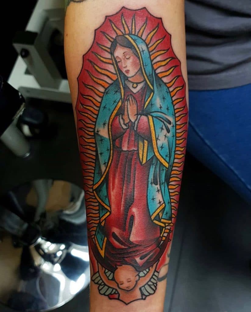 virgin mary tattoo