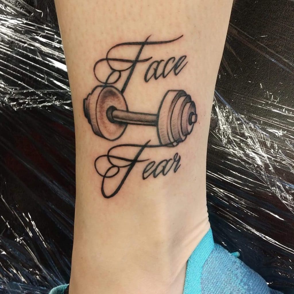 dumbbell tattoo