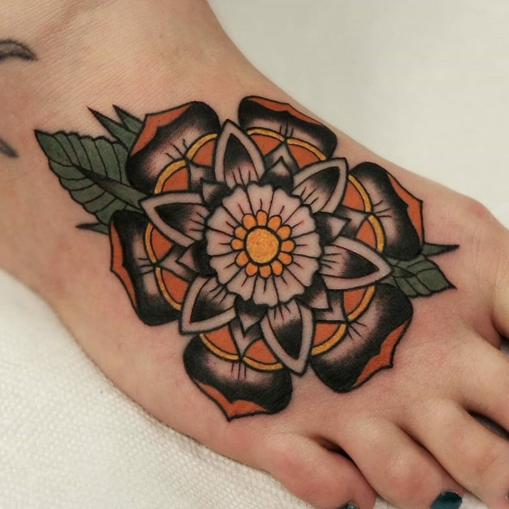 traditional flower tattoo