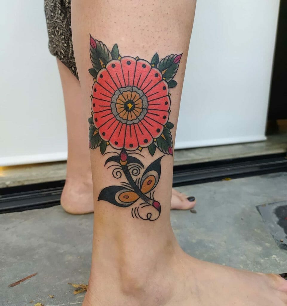 traditional flower tattoo