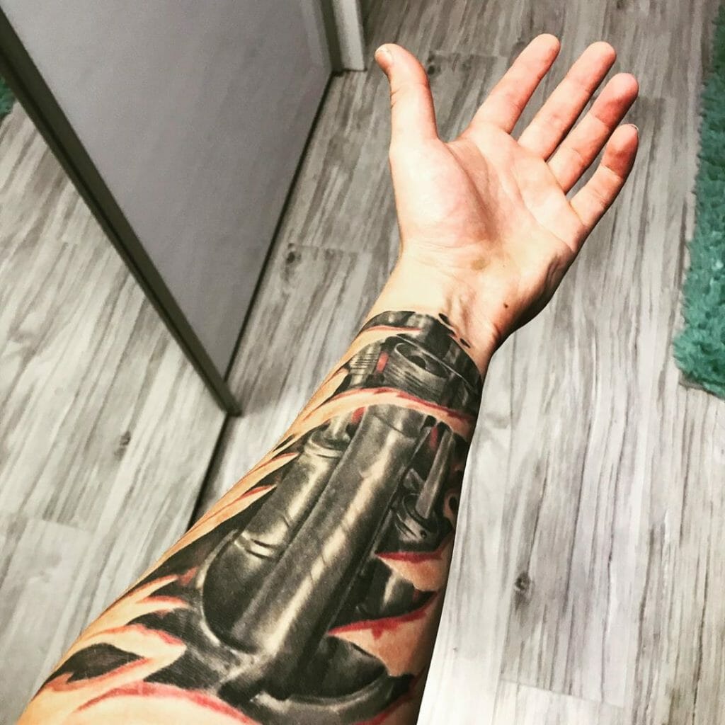 robot arm tattoo