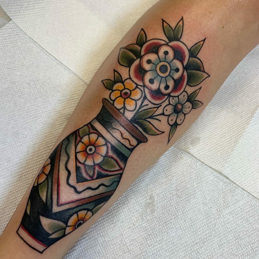 traditional flower tattoo