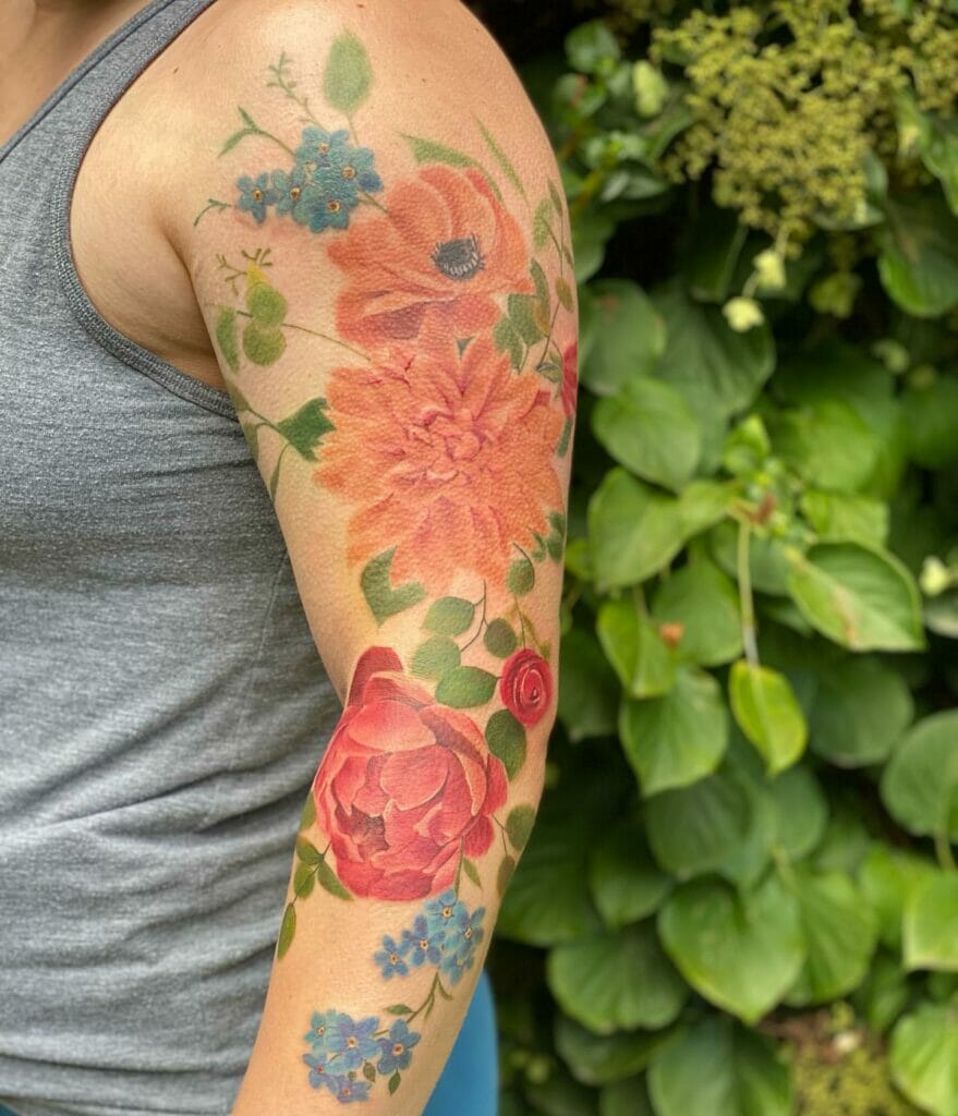 Flower Sleeve Tattoo