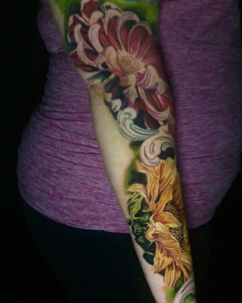 Flower Sleeve Tattoo