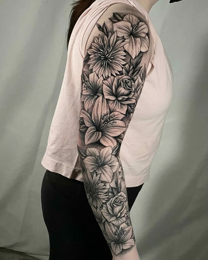 Flower Sleeve Tattoo