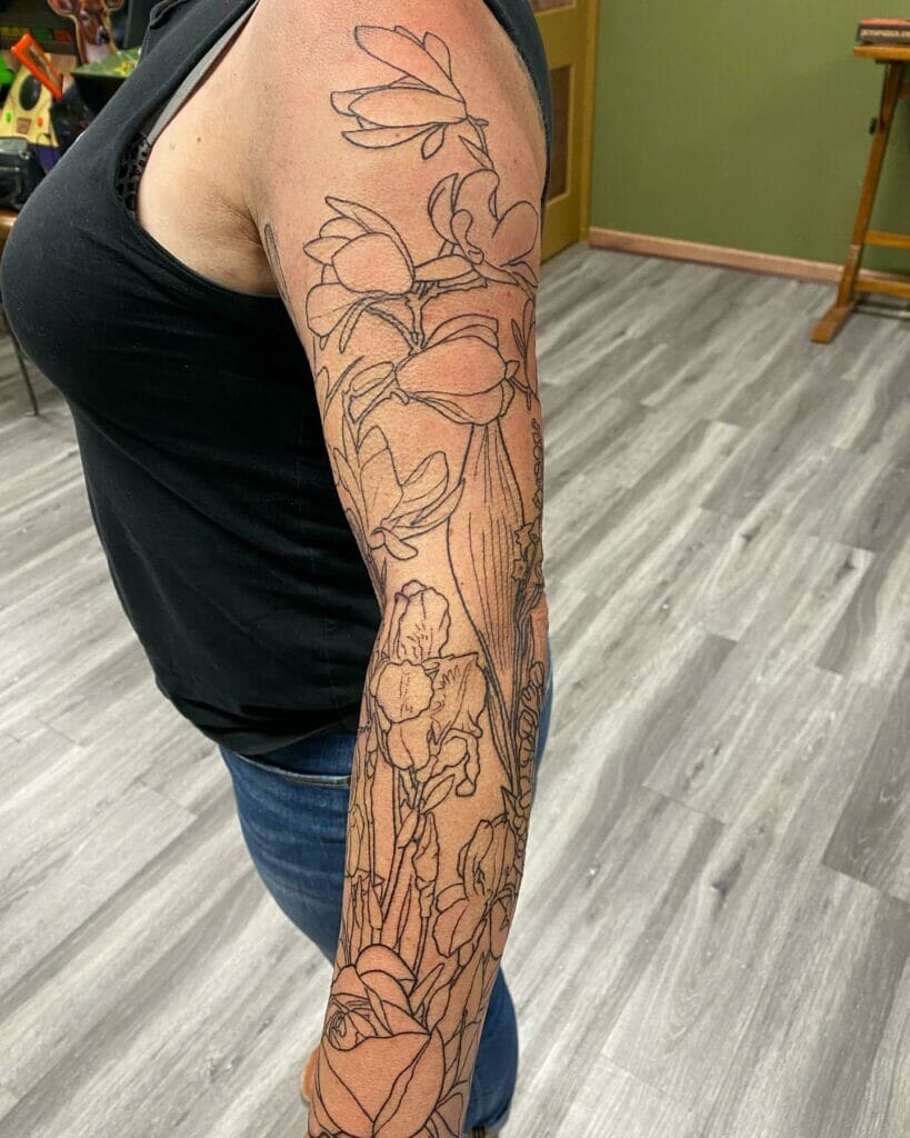 Flower Sleeve Tattoo