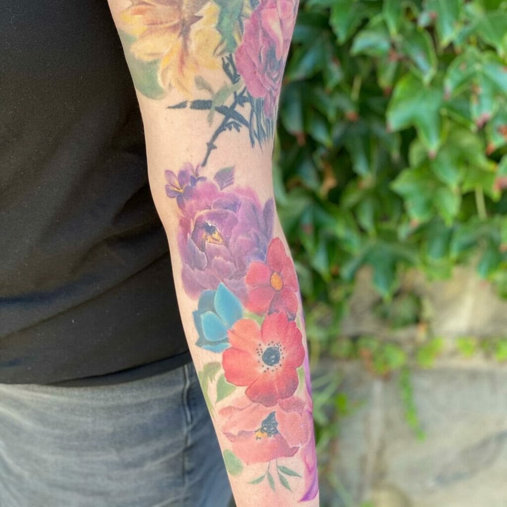 Flower Sleeve Tattoo