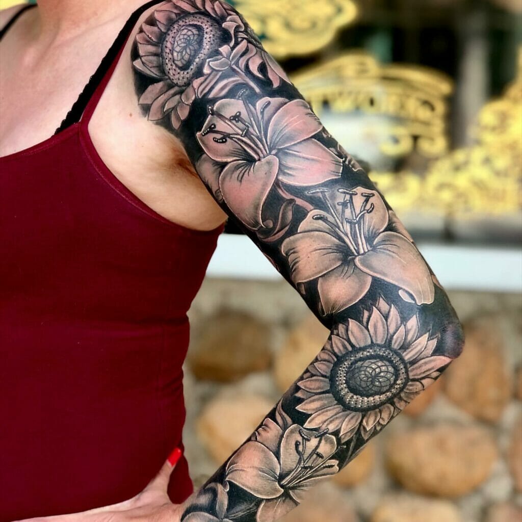 Flower Sleeve Tattoo