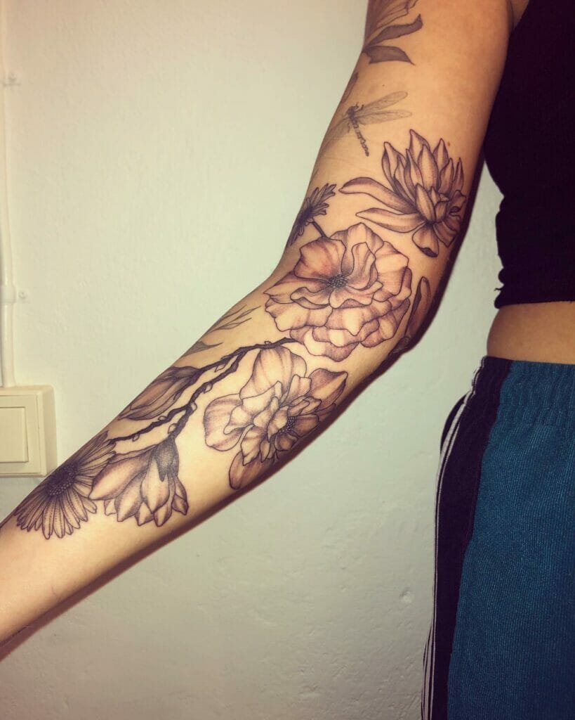 Flower Sleeve Tattoo