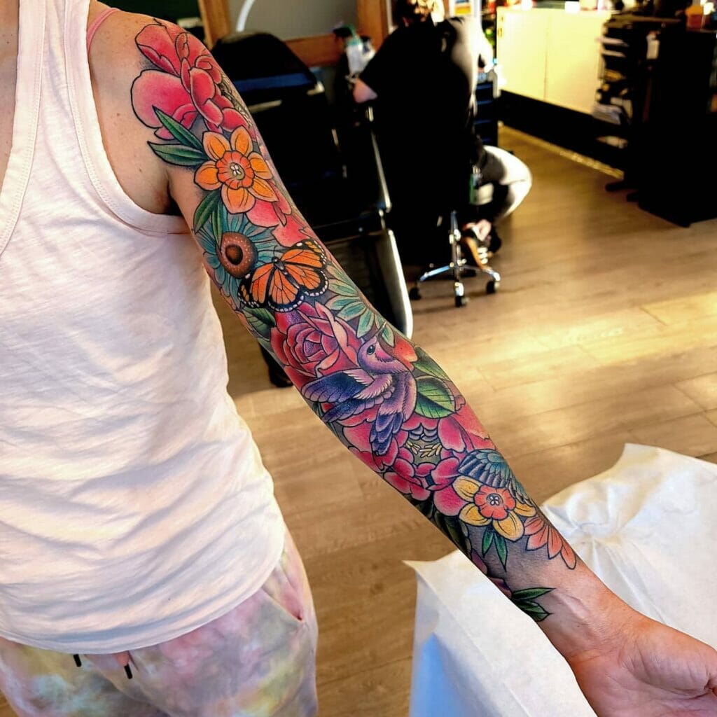 Flower Sleeve Tattoo