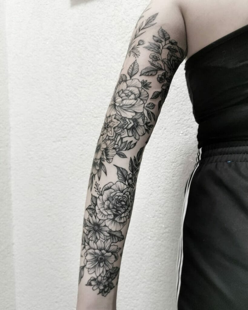 Flower Sleeve Tattoo