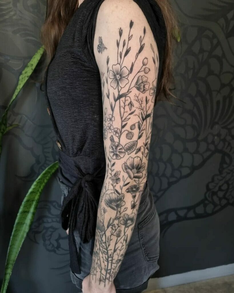 Flower Sleeve Tattoo