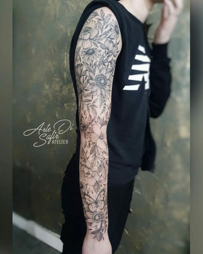 Flower Sleeve Tattoo