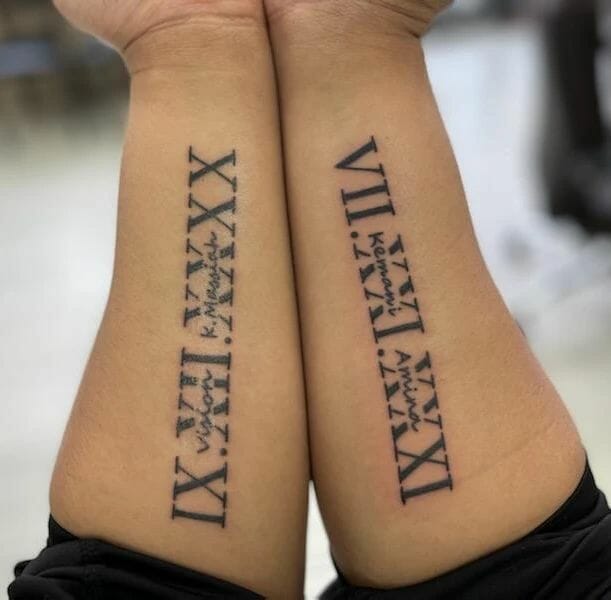 Roman Numerals Tattoo