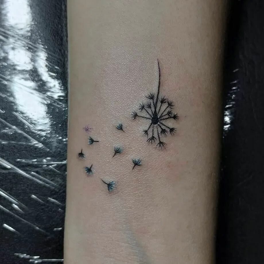 Minimalist Dandelion Tattoo