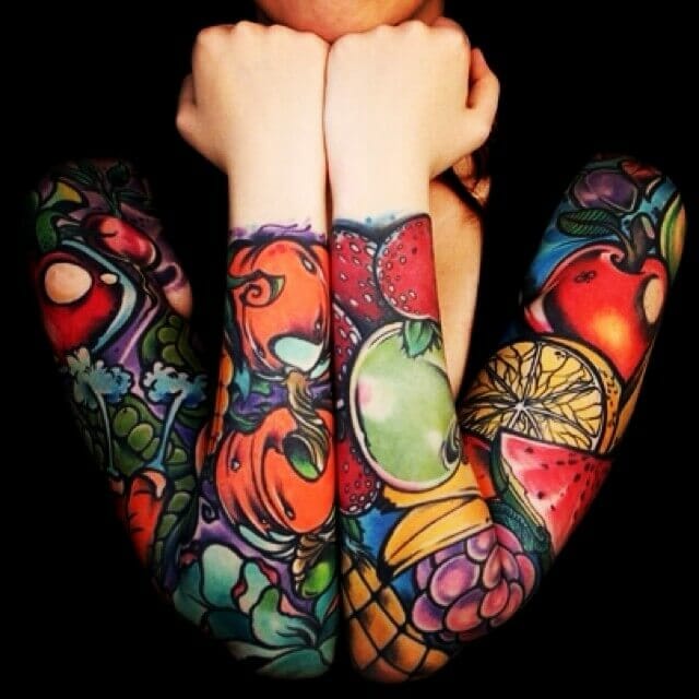 Tropical Full Sleeve Covered Tattoo