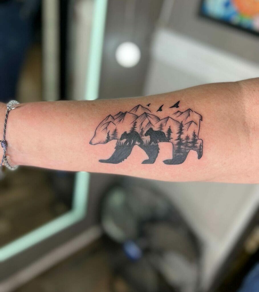 Mama Bear And Cubs Tattoo