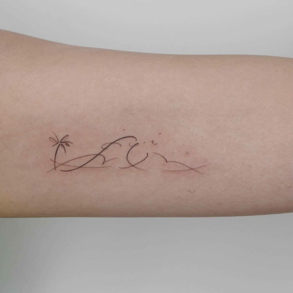 Minimalist Palm Tree Tattoo