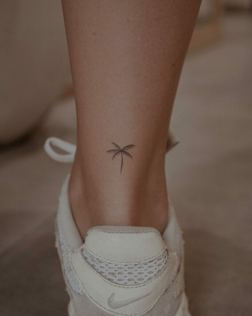 Tiny Palm Tree Tattoo