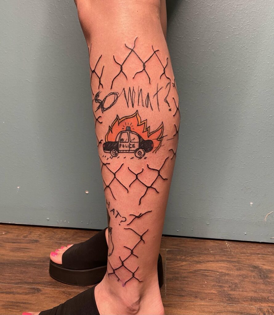 Chain Link Fence Tattoo