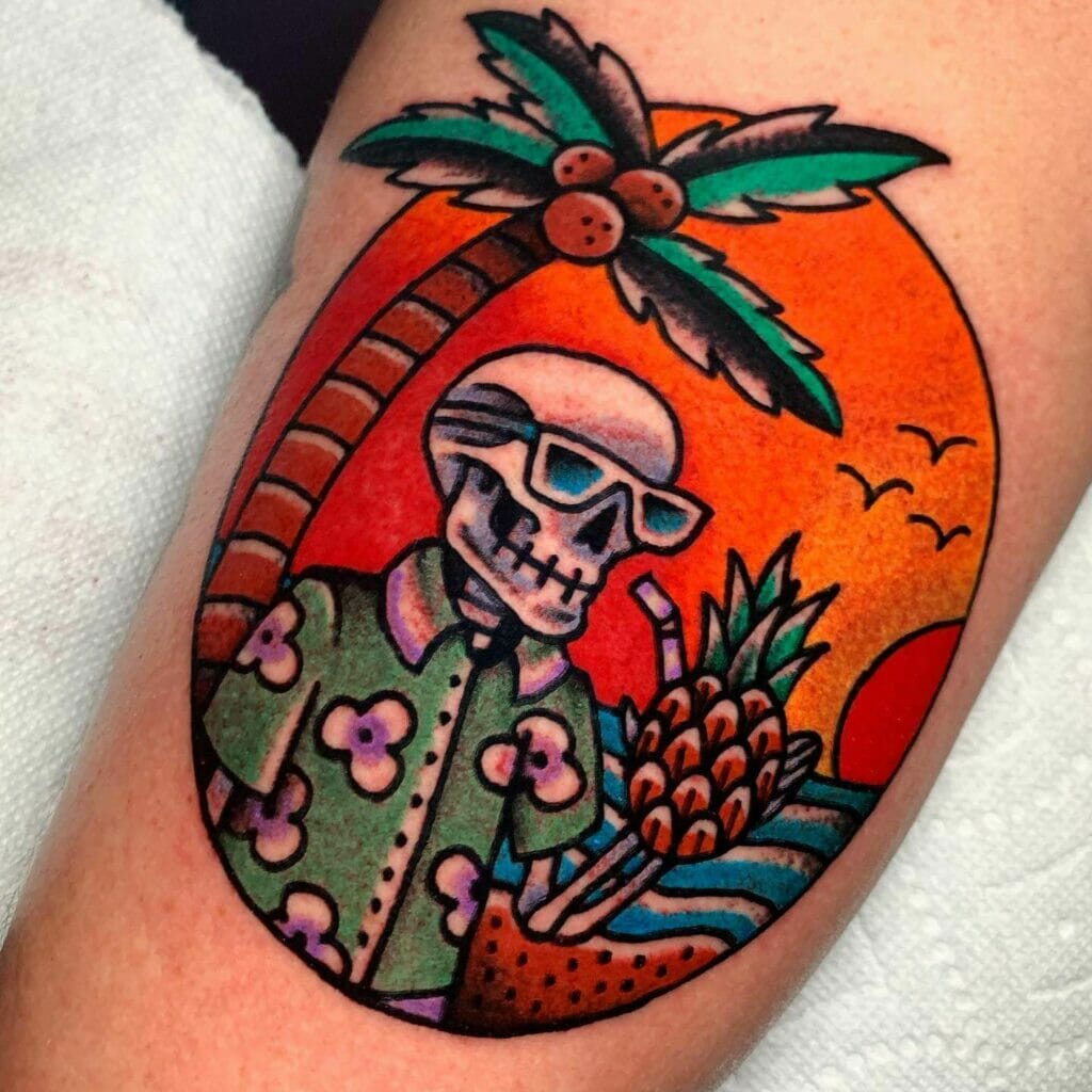 Tropical Halloween Boy Tattoo