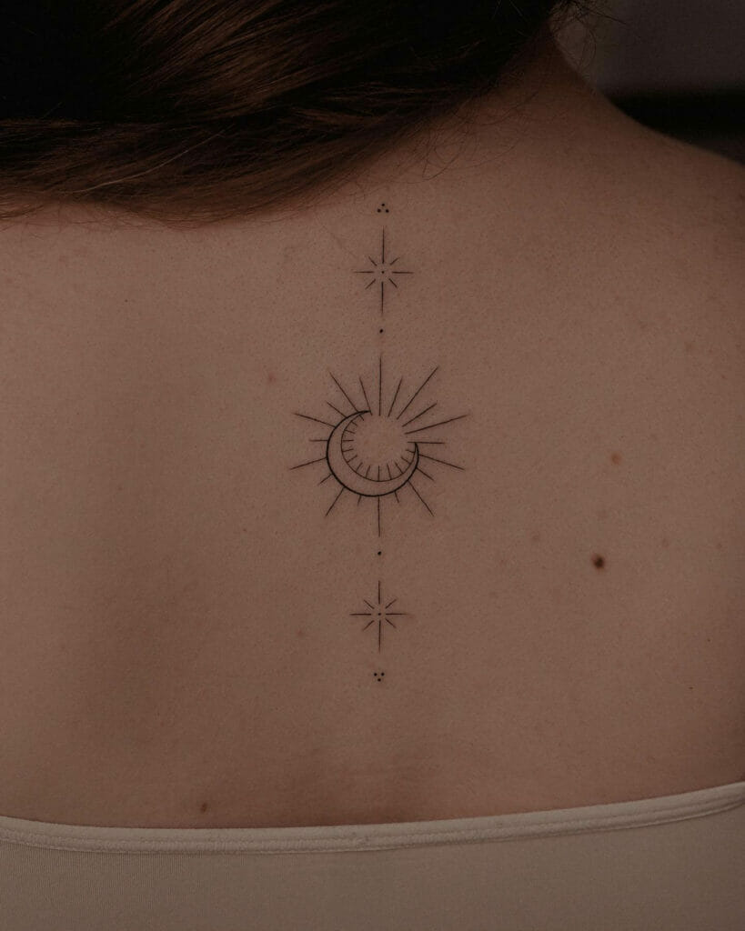 Fantásticas ideas minimalistas de tatuajes de sol y luna