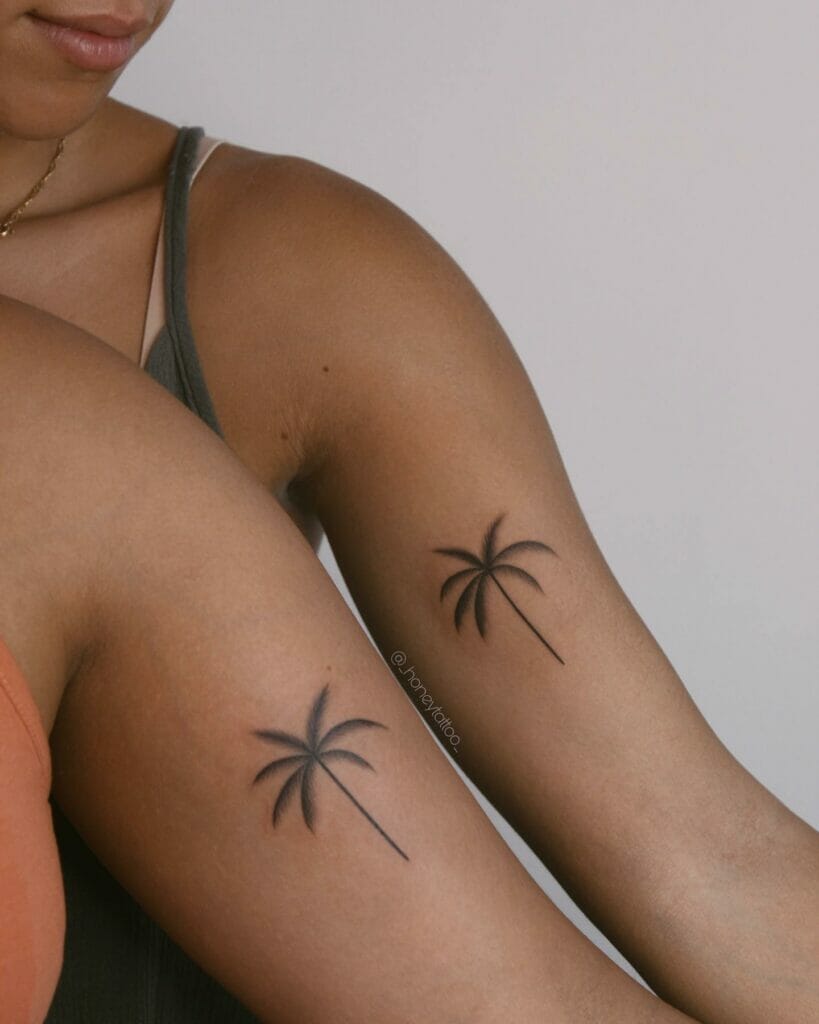 Palm Tree Couple Tattoo