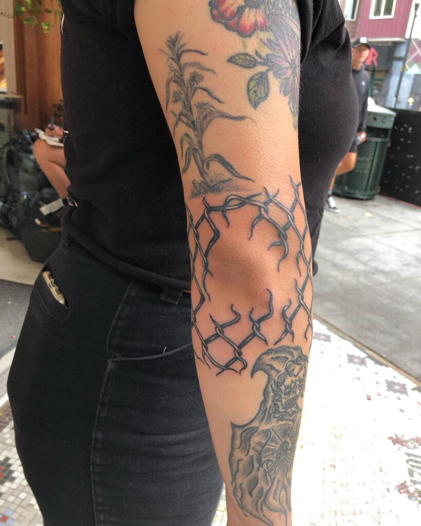 Chain Link Fence Tattoo