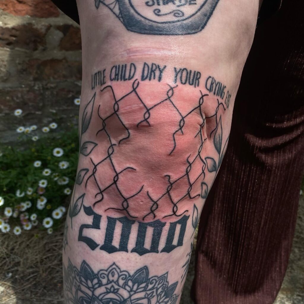 Chain Link Fence Tattoo