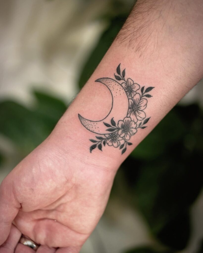 Flower and Star Tattoo