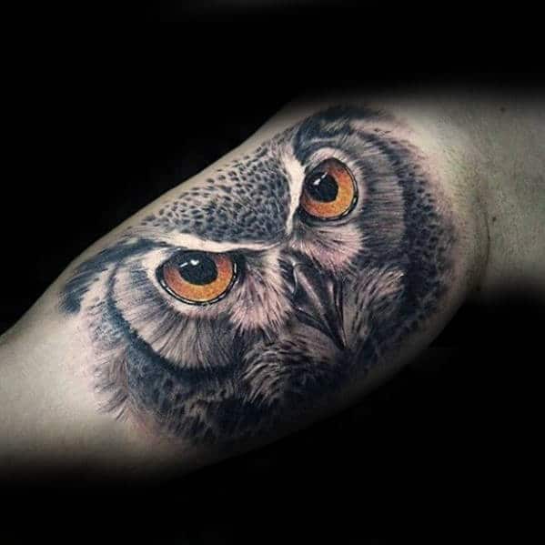 Cool 3D Owl Tattoo