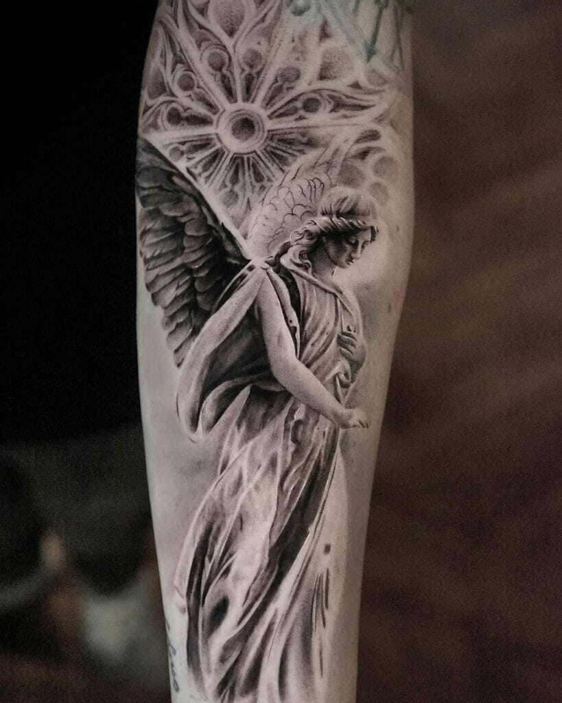 Guardian Angel Sleeve Tattoo