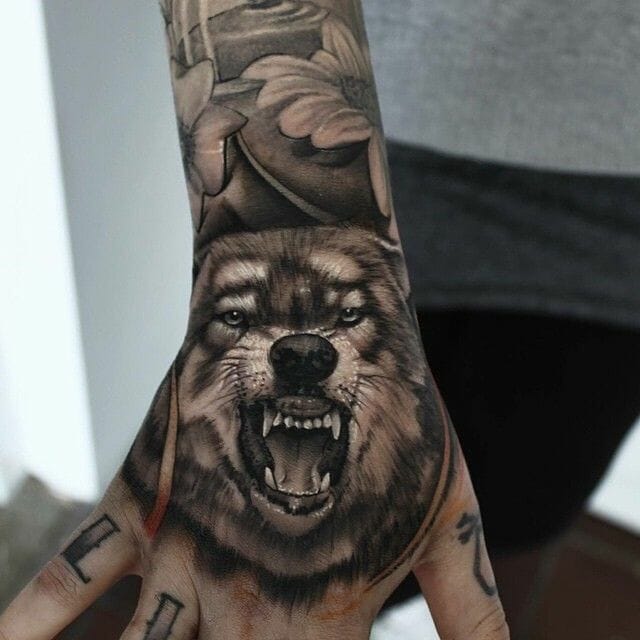 Growling Hand Tattoo