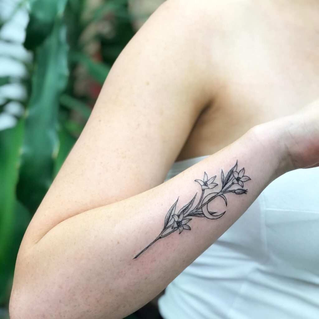 Flower and Star Tattoo